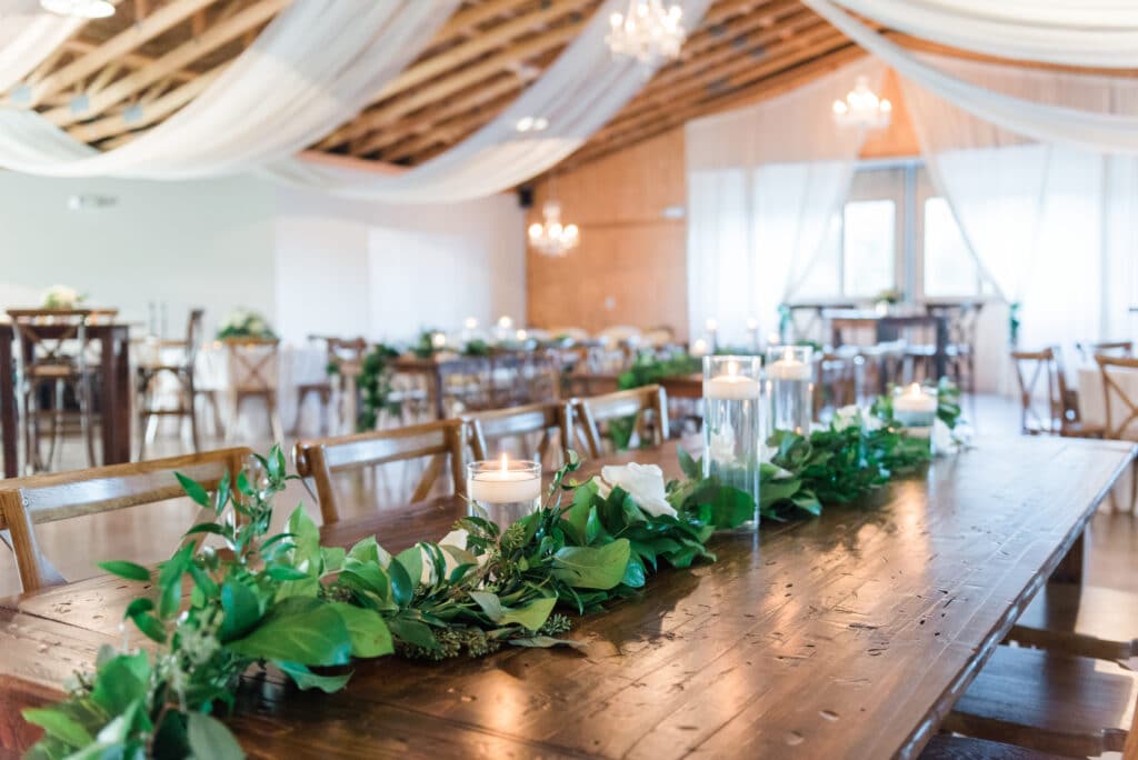 non-traditional open seating relaxed cocktail style wedding reception