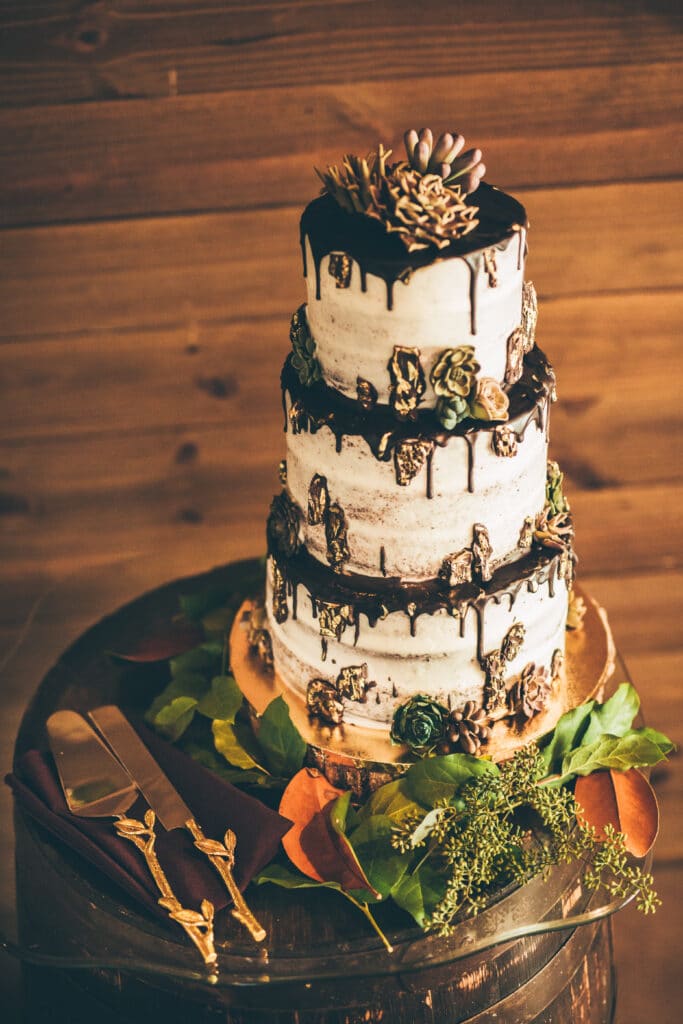 succulent wedding cake 