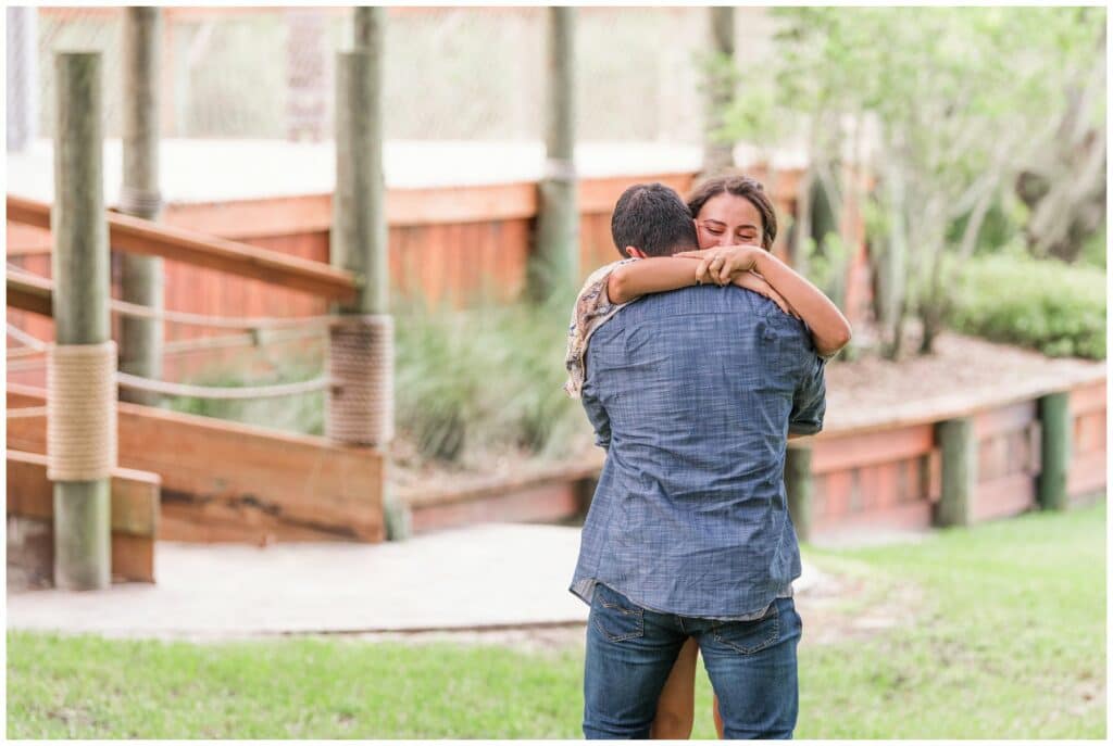 Surprise engagement photo shoot at up the creek farms in valkaria, florida