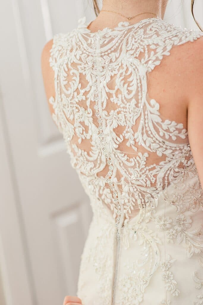 Lace wedding dress back detail from Patricia South Bridal in Florida