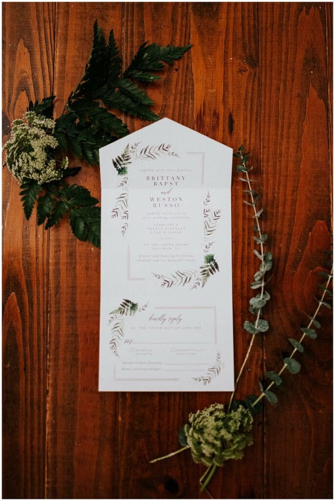 all in one wedding invitations that fold and tear save paper and money 