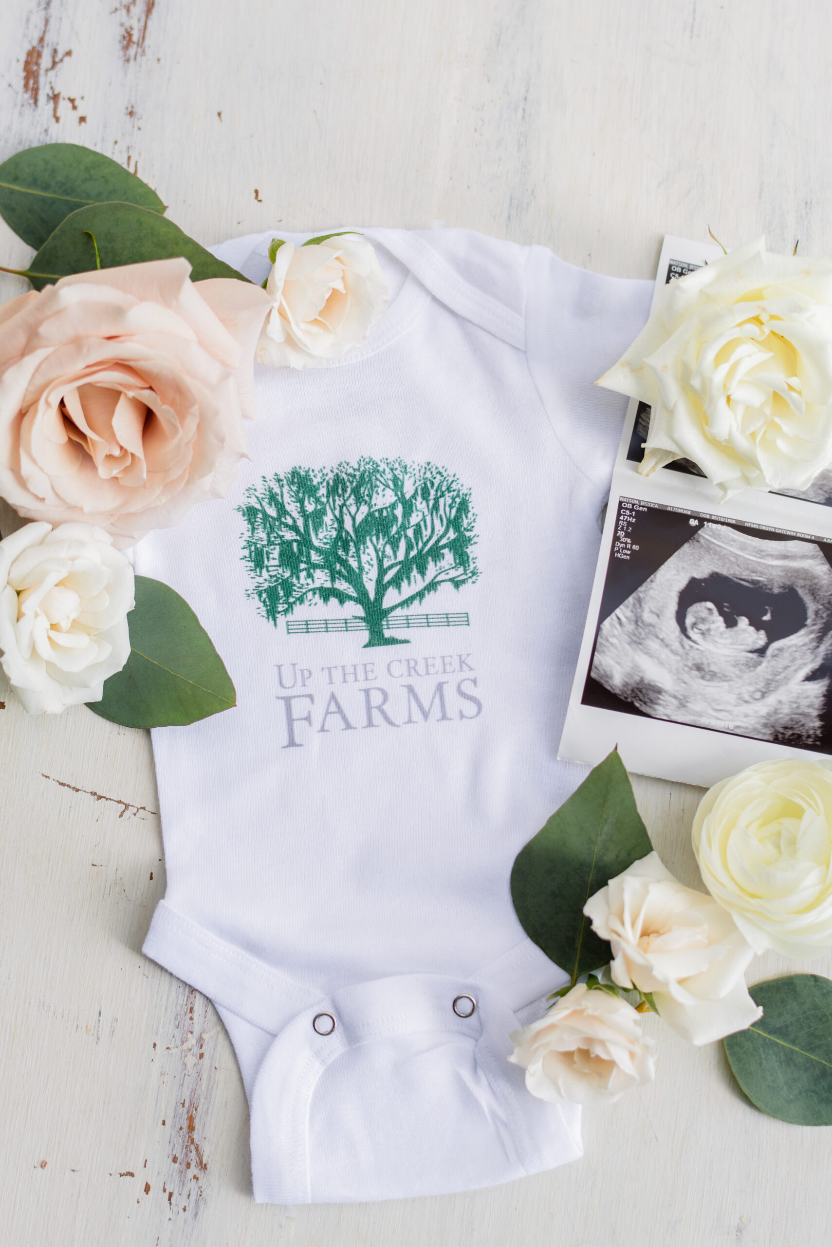 Up The Creek Farms infant onesie