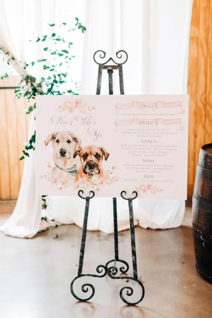 custom dog illustration bar sign 