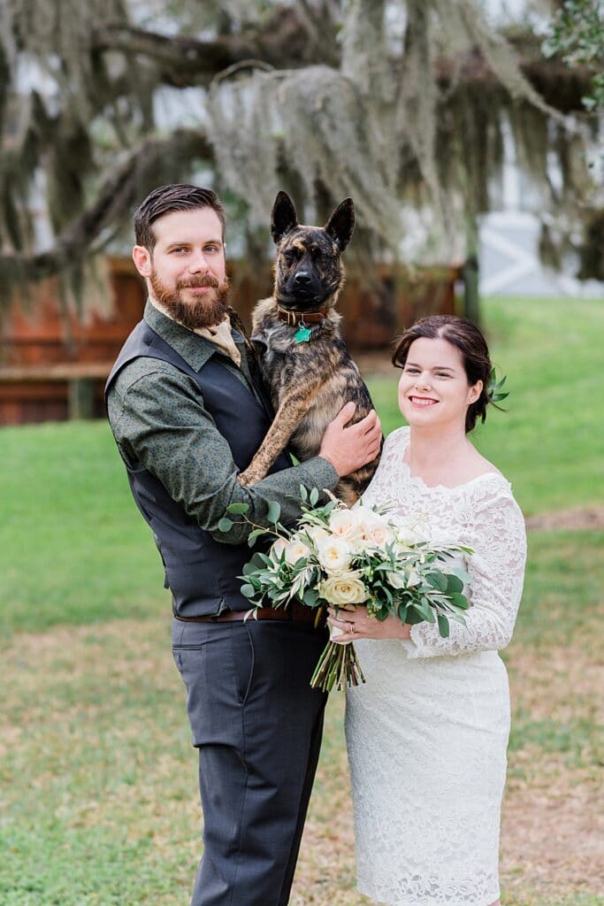 first look wedding dog portraits