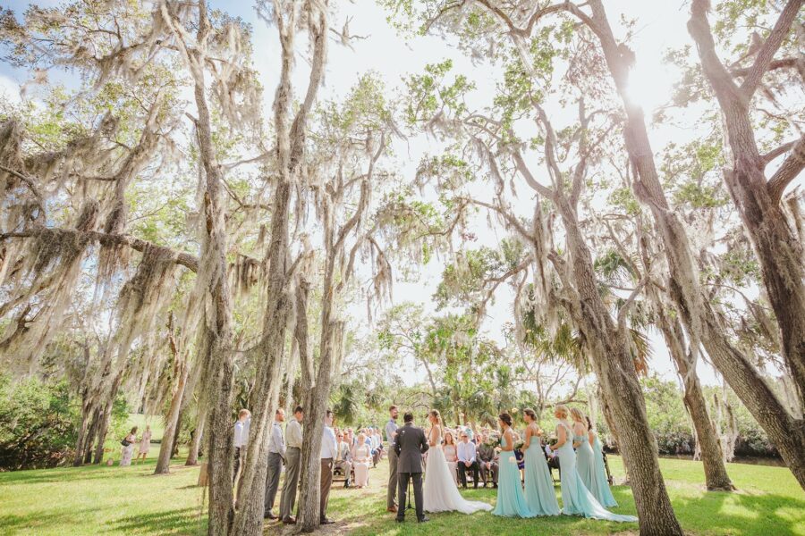 Wedding ceremony held at forest wedding venue in Central FL