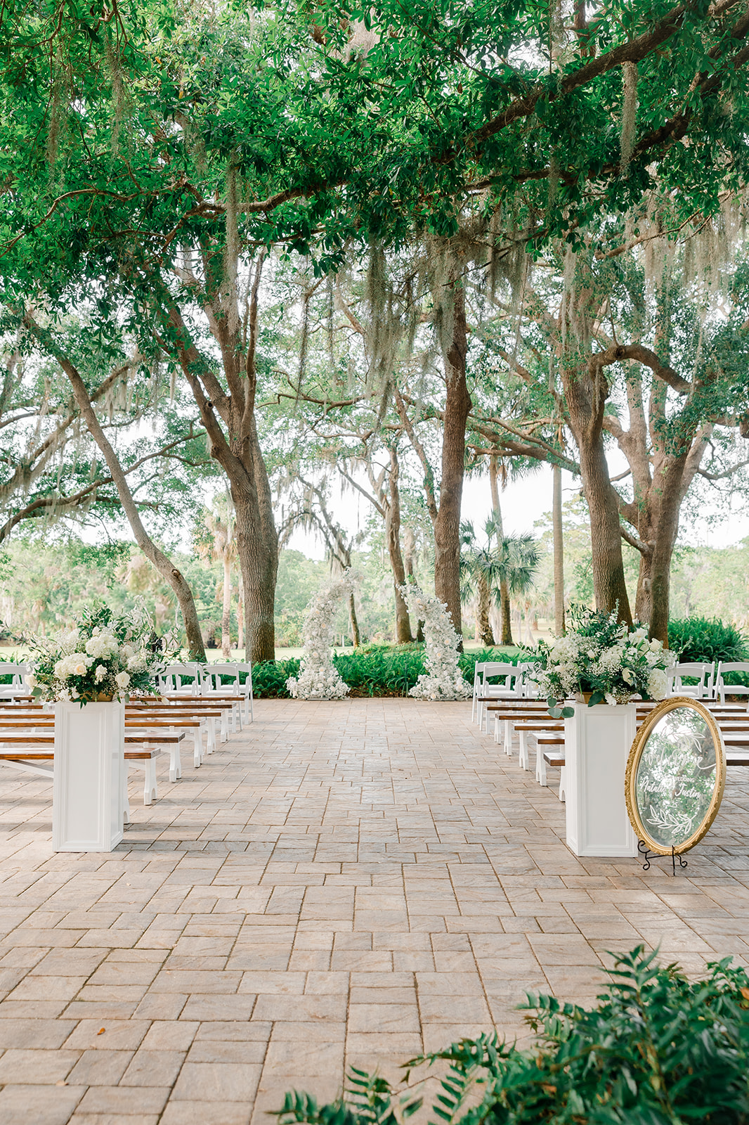 Wedding Ceremony under trees at Cocoa Beach FL venue